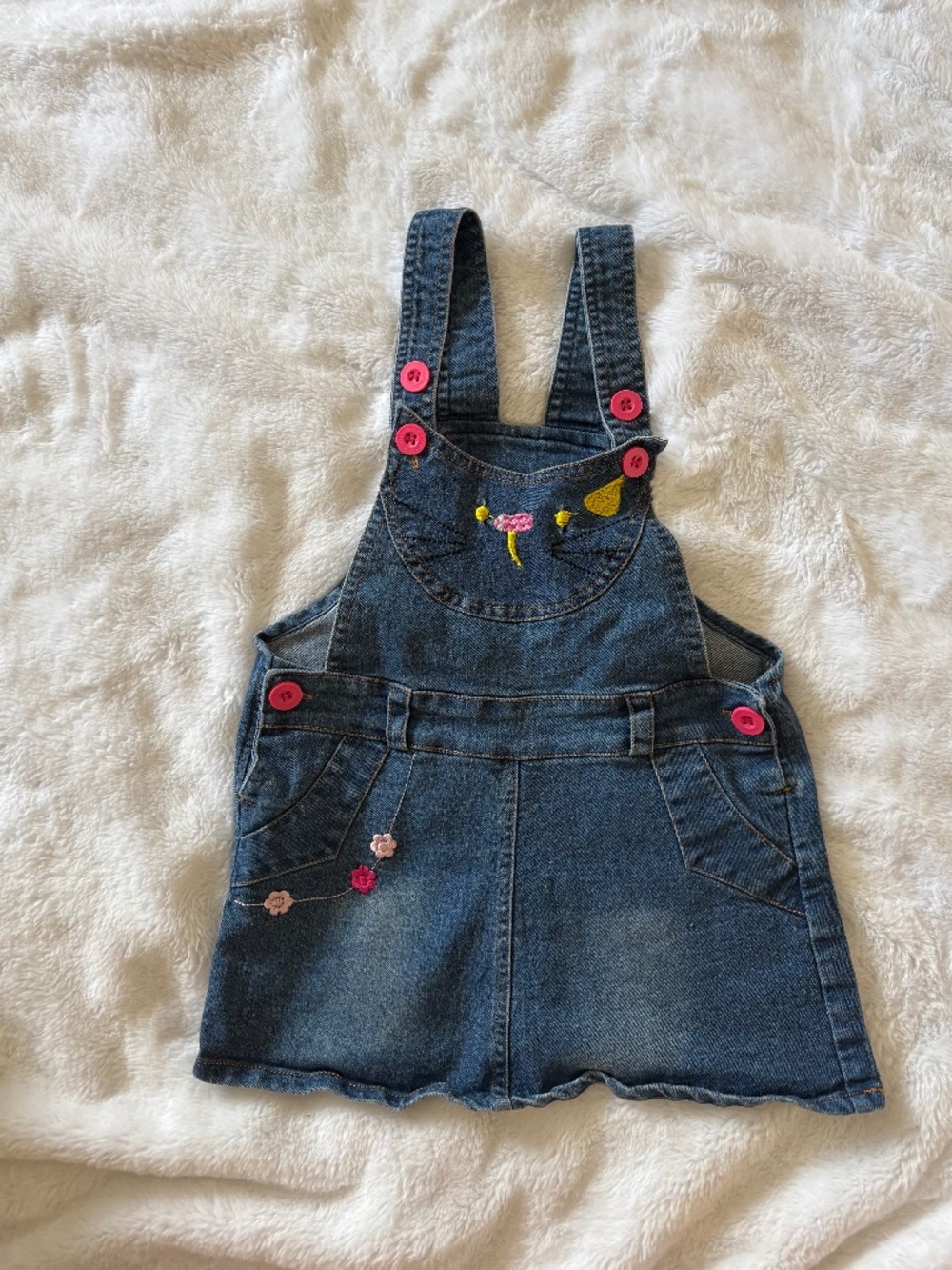 Kitty cat denim Over-alls dress size 3T